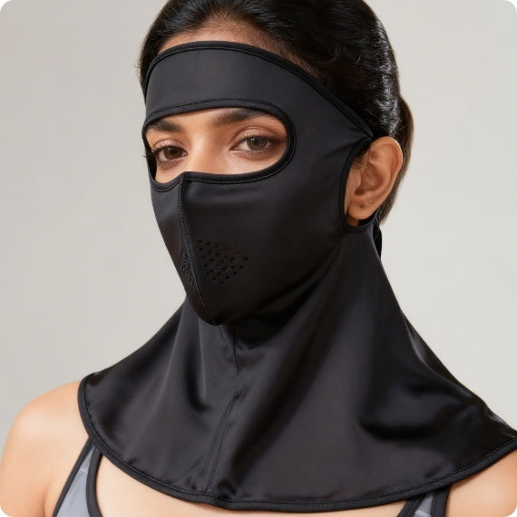 Hyaluronic Acid Sun Protection Face Mask – Ice Silk, Full Coverage & Neck Guard